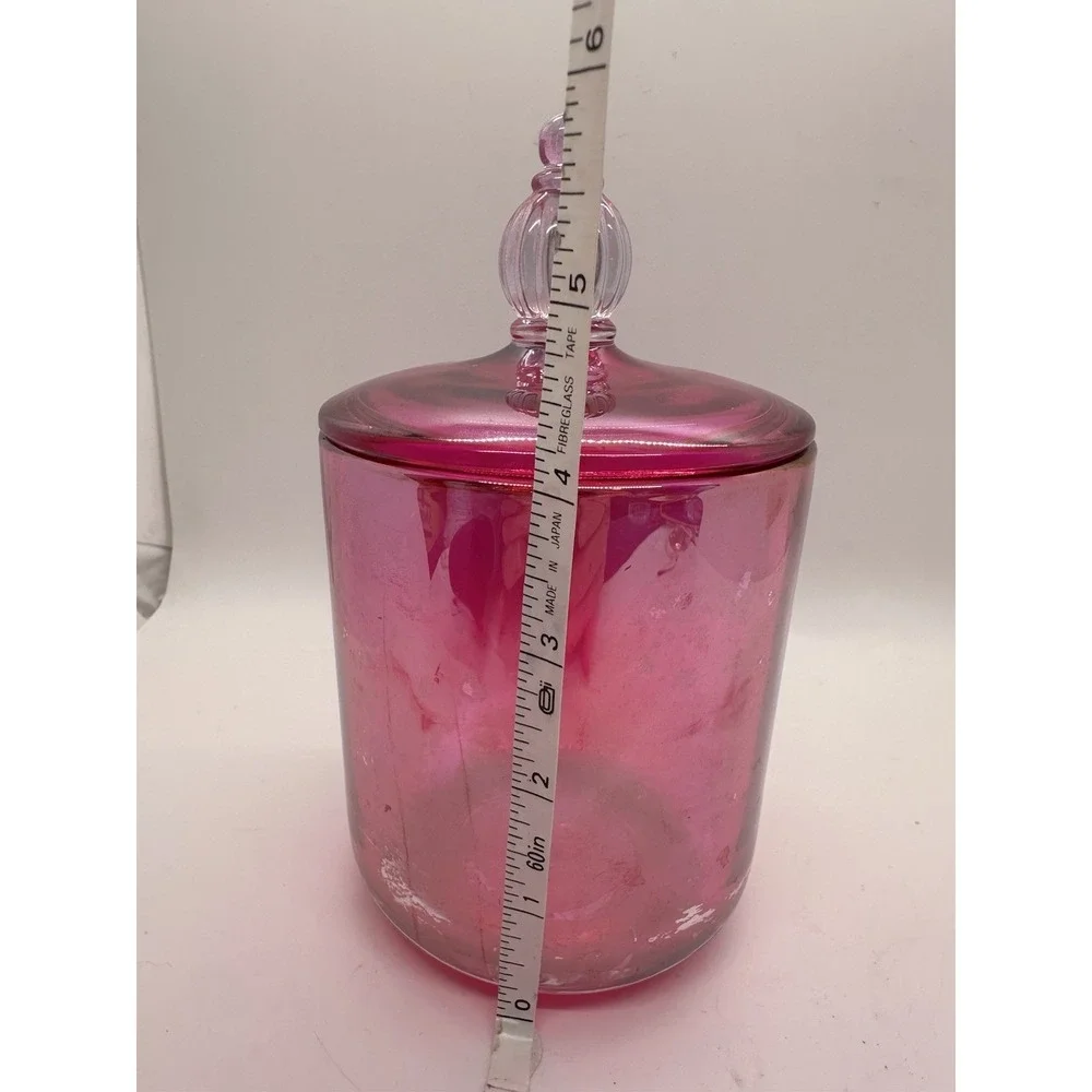 Voluspa‎ Pink Glass Apothecary Jar with Lid 6